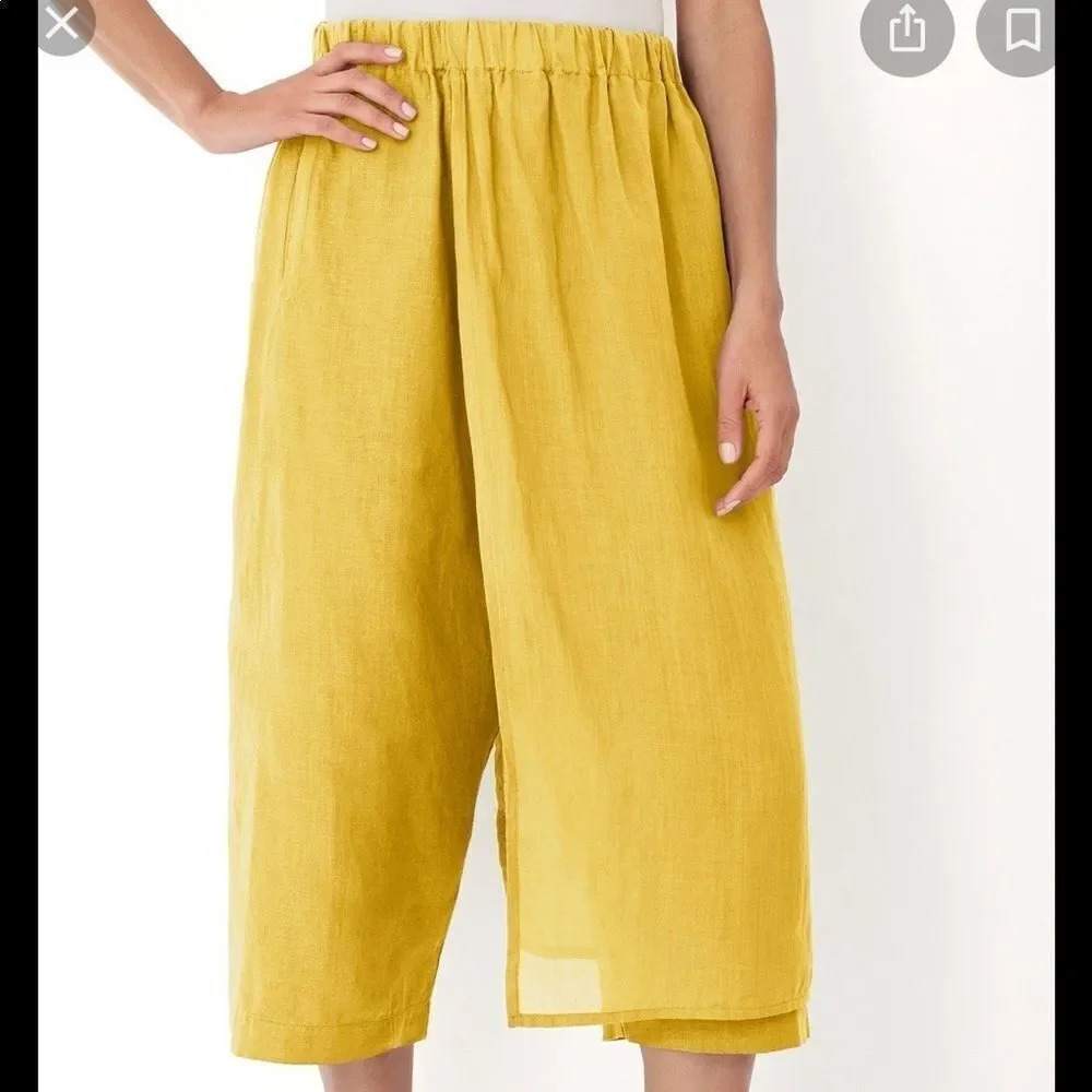 NWOT Banana Blue Aliana Linen Mustard Yellow Pants